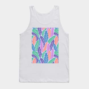 Tropical colorful leaves botanical pattern in pastel tones Tank Top